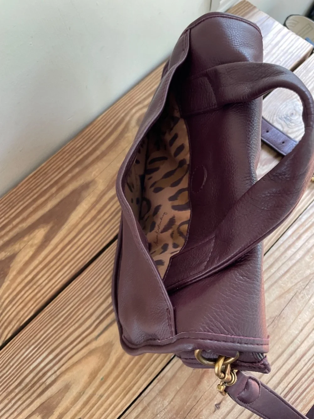 Aimee Kestenberg Fierce & Fab Leather Saddle Bag In Oxblood EUC